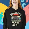 Somebodys Feral Aunt Retro Feral Cat Auntie Animal Cat Mom Gifts For Mom Funny Gifts Women Hoodie Gifts for Her