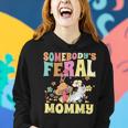 Somebodys Feral Mommy Wild Family Cat Mom Floral Mushroom Gifts For Mom Funny Gifts Women Hoodie Gifts for Her