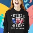 Titties & Beer Thats Why Im Here Red White And Blue Shots Women Hoodie Gifts for Her