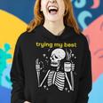 Trying My Best Skeleton Coffee Funny Retro Vintage Halloween Gifts For Coffee Lovers Funny Gifts Women Hoodie Gifts for Her