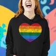 Vintage Distressed Gay Pride Lgbt Rainbow Flag Heart Women Hoodie Gifts for Her