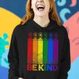 Vintage Doberman Rainbow Flag Be Kind Lgbt Pride Women Hoodie Gifts for Her
