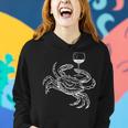 Wine Crab Ocean Lovers Funny Drinking Vacation Drinking Funny Designs Funny Gifts Women Hoodie Gifts for Her