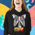 Xray Skeleton Rib Cage Burger Halloween Scary Face Hamburger Women Hoodie Gifts for Her