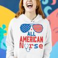 All American Nurse 4Th Of July Patriotic Usa Flag Nursing Gift For Womens Women Hoodie Gifts for Her