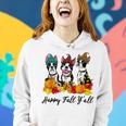 Boston Terrier Paw Lover Fall Y'all Halloween Halloween Women Hoodie Gifts for Her