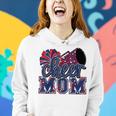 Cheer Mom Navy Red Leopard Cheer Poms & Megaphone Women Hoodie Gifts for Her
