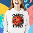 Classy Until Tip Off Funny Basketball Mom Leopard Women Kids Gifts For Mom Funny Gifts Women Hoodie Gifts for Her