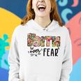 Faith Over Fear Boho Floral Christian Message Faith Gift Faith Funny Gifts Women Hoodie Gifts for Her