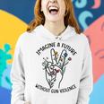 Floral Peace Sign Imagine A Future Without Gun Violence Women Hoodie Gifts for Her