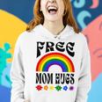Free Mom Hugs Gay Pride Lgbt Retro Rainbow Flower Hippie Women Hoodie Gifts for Her