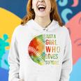 Girl Who Loves Softball- Catcher Pitcher Youth Women Women Hoodie Gifts for Her