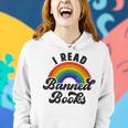 I Read Banned Books Retro Literature Rainbow Reading Vintage Women Hoodie Gifts for Her