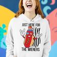 Im Just Here For The Wieners Hot Dog Cartoon 4Th Of July Gift For Womens Women Hoodie Gifts for Her