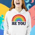 Lgbtq Be You Gay Pride Lgbt Ally Rainbow Flag Retro Vintage Women Hoodie Gifts for Her
