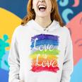 Love Is Love Rainbow Gay Lesbian Pride Watercolors Women Hoodie Gifts for Her