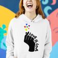 Love Is Love Rainbow Hearts Lgbtq Pride | Lesbian Gay Ally Women Hoodie Gifts for Her