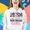 Mom Of The Birthday Girl Farm Cow Themed Family Matching Women Hoodie Gifts for Her