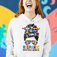 National Hispanic Heritage Month Messy Bun Latin Flags Women Hoodie Gifts for Her