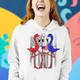 Patriotic Red White And Blue Flamingos Usa Flag 4Th Of July Women Hoodie Gifts for Her