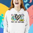 Peace Love Eighth Grade Tie Dye Student Teacher Women Hoodie Gifts for Her
