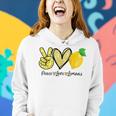 Peace Love Lemon Farmer Cocktails Lover Fruits Women Hoodie Gifts for Her