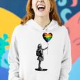 Rainbow Heart Balloon Lgbt Gay Lesbian Pride Flag Aesthetic Women Hoodie Gifts for Her