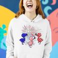 Red White Blue Flamingo Fireworks 4Th Of July Gifts Flamingo Funny Gifts Women Hoodie Gifts for Her