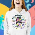 Retro 90S Mama Messy Bun Skull Mothers Day Groovy Mothers Day Funny Gifts Women Hoodie Gifts for Her