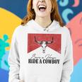 Retro Bull Skull Save A Horse Ride A Cowboy Western Country Women Hoodie Gifts for Her