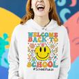 Retro Groovy Welcome Back To School Shool Nurse Smile Face Women Hoodie Gifts for Her