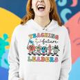 Retro Teaching Future Leaders Groovy Teacher Back To School Women Hoodie Gifts for Her