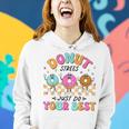 Retro Test Day Teachers Kids Donut Stress Just Do Your Best Women Hoodie Gifts for Her