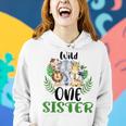 Sister Of The Wild One Zoo Birthday Safari Jungle Animal Women Hoodie Gifts for Her