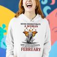 Never Underestimate A Woman Who Loves Elephants February Women Hoodie Gifts for Her
