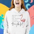 Wrinkles Only Go Where Smiles Have Been Cute Flamingo Women Hoodie Gifts for Her