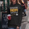 Bat Witch Pumpkin Halloween Day Exhausted Mom Is My Costume Women Hoodie Unique Gifts