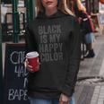 Black Is My Happy Color Goth Emo Funny Sarcastic Saying Women Hoodie Personalized Gifts