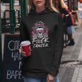 Fuck Breast Cancer Warrior Pink Ribbon Messy Bun Hair Women Hoodie Unique Gifts