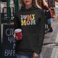 I Love My Mom I Heart My Mom Retro Groovy Mothers Day Women Hoodie Unique Gifts