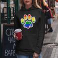 Lgbt Ally Furry Pride Rainbow Fursuit Dog Paw Print Women Hoodie Unique Gifts