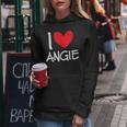 I Love Angie Name Personalized Girl Woman Bff Friend Heart Women Hoodie Unique Gifts