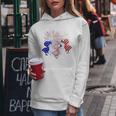 Red White Blue Flamingo Fireworks 4Th Of July Gifts Flamingo Funny Gifts Women Hoodie Unique Gifts