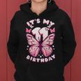 11Th Birthday Girl 11 Years Butterflies And Number 11 Women Hoodie