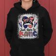 4Th Of July Fireworks Just Here To Bang Messy Bun Sunglasses Women Hoodie