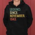 80 Years Old 80Th Birthday Legend Since November 1943 Women Hoodie