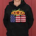 American Flag Sunflower 4Th Of July Independence Usa Day Women Hoodie