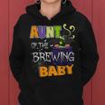 Aunt Of Brewing Baby Halloween Theme Baby Shower Witch Women Hoodie
