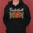 Basketball Mom Leopard Messy Bun Game Day Women Hoodie