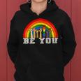 Be You Gay Pride Lgbt Ally Rainbow Vintage Pride Lgbtq Women Hoodie